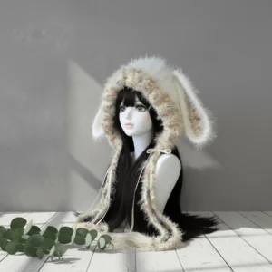 White Cat Ear Hat by Expertri - Kawaii Winter Trapper Hat